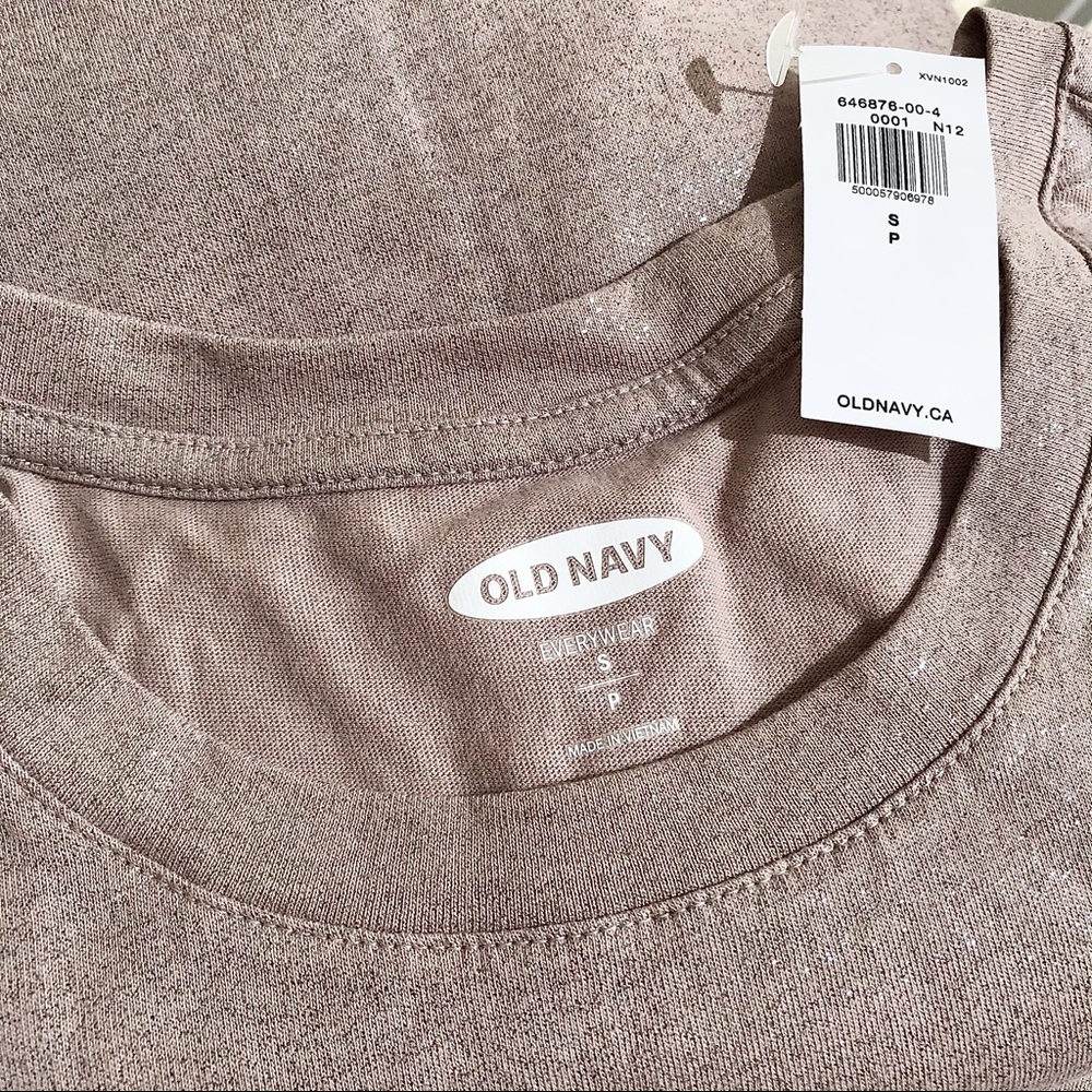 NWT Old Navy Pink Shimmer Cotton T-Shirt - Picture 3 of 7